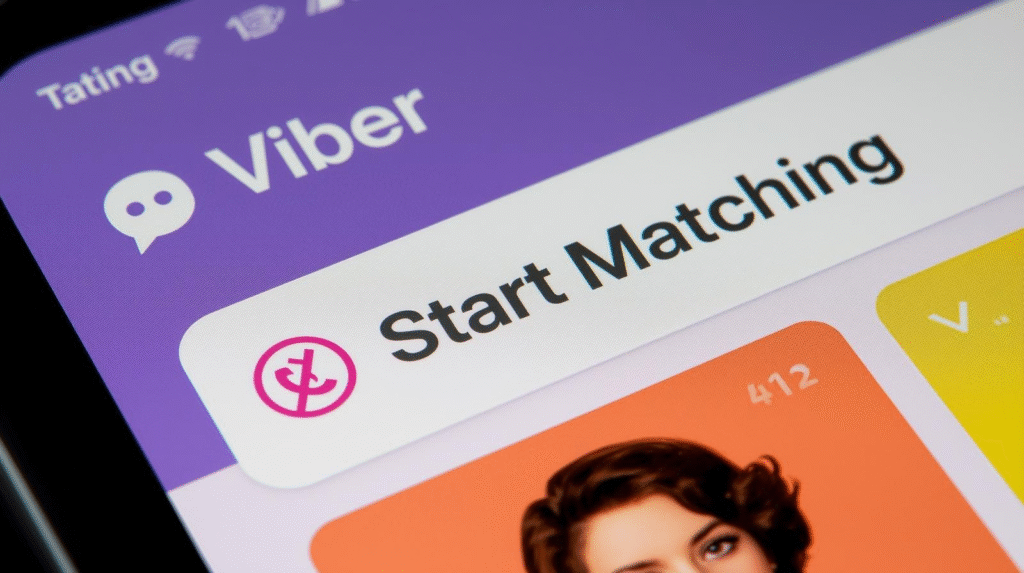 Viber’s in-app dating tab with match suggestions.