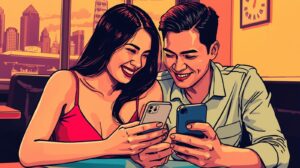 Filipino couple texting turned real relationship
